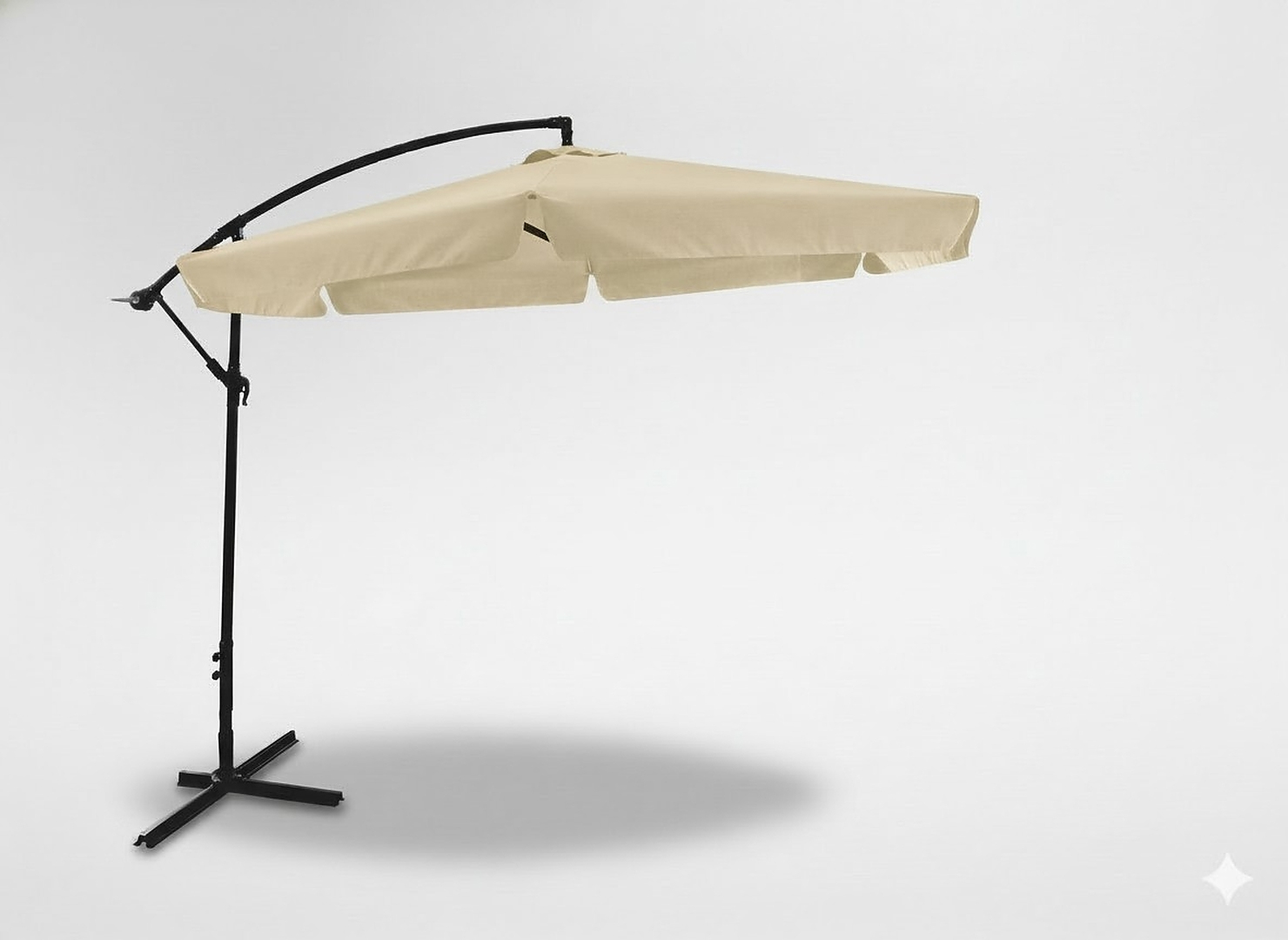 Umbrela gradina tip banana cu mecanism inclinare, impermeabila, diametru 300 cm, husa inclusa, bej - imagine 8