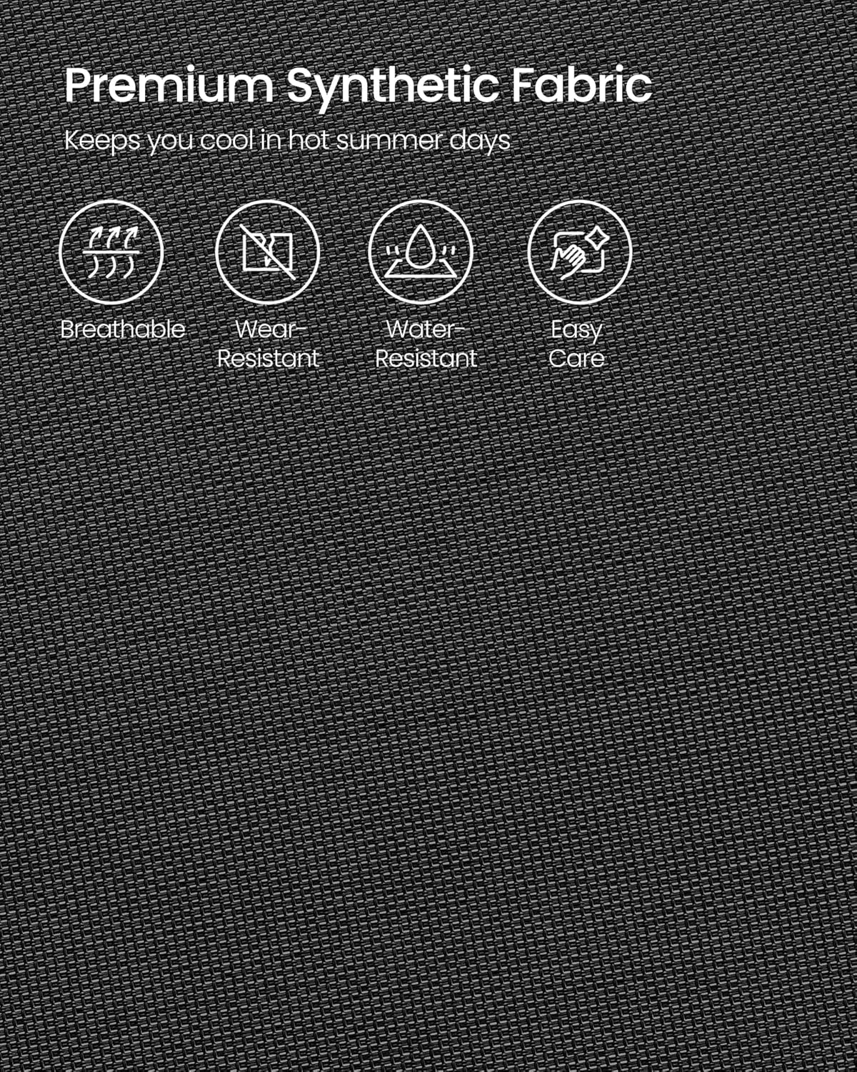 SONGMICS Set 2 scaune gradina pliabile cu spatar reglabil 8 pozitii, 150 kg, 56x70x106 cm, negru - imagine 7