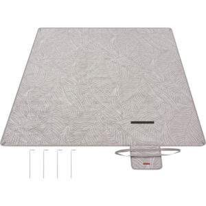 SONGMICS Patura picnic impermeabila 200x200 cm, cu ancore de fixare, pliabila, lavabila, multistrat, kaki cu model tropical