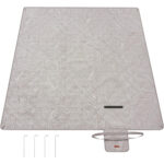 SONGMICS Patura picnic impermeabila 300x200 cm, cu ancore de fixare, pliabila, lavabila, multistrat, kaki cu model tropical
