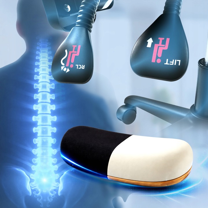 Scaun birou ergonomic, reglabil, cu suport lombar si tetiera, plasa mesh, maxim 120 kg, 50x50x126 cm, negru - imagine 13