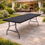 Masa dreptunghiulara pliabila multifunctionala, pentru gradina sau evenimente, 240x75x74 cm, negru