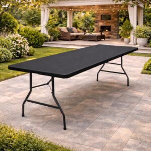Masa dreptunghiulara pliabila multifunctionala, pentru gradina sau evenimente, 240x75x74 cm, negru