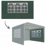 Perete lateral pavilion gradina, cu fereastra, prindere velcro, 3x2 m, material PE impermeabil, verde
