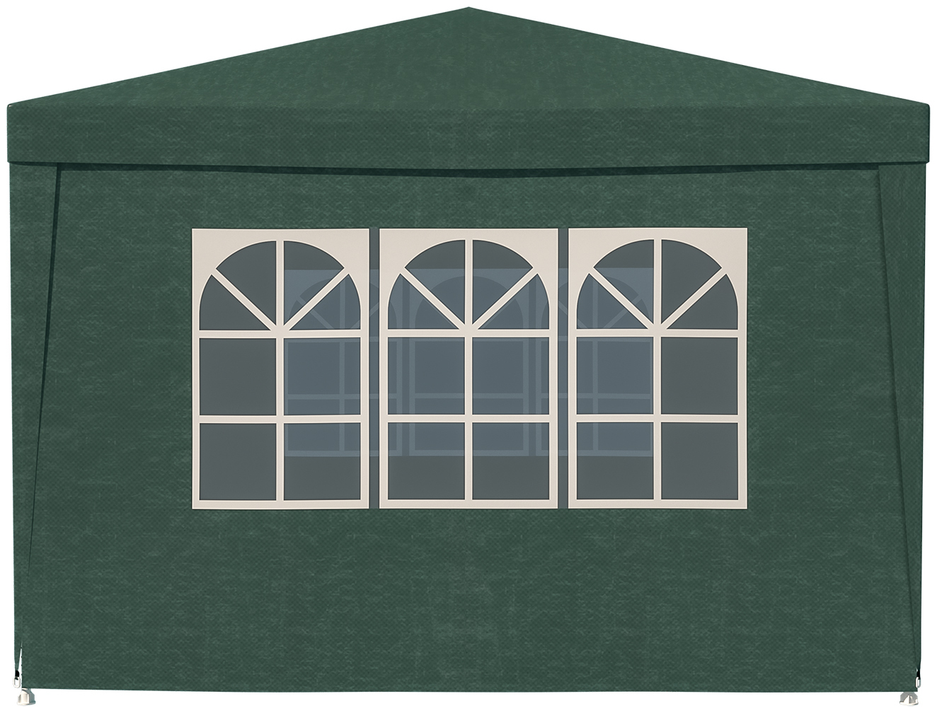 Perete lateral pavilion gradina, cu fereastra, prindere velcro, 3x2 m, material PE impermeabil, verde - imagine 3