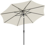 SONGMICS Umbrela de gradina cu manivela, 330 cm, UPF 50+, inclinare 30°, structura metalica cu 8 spite, bej