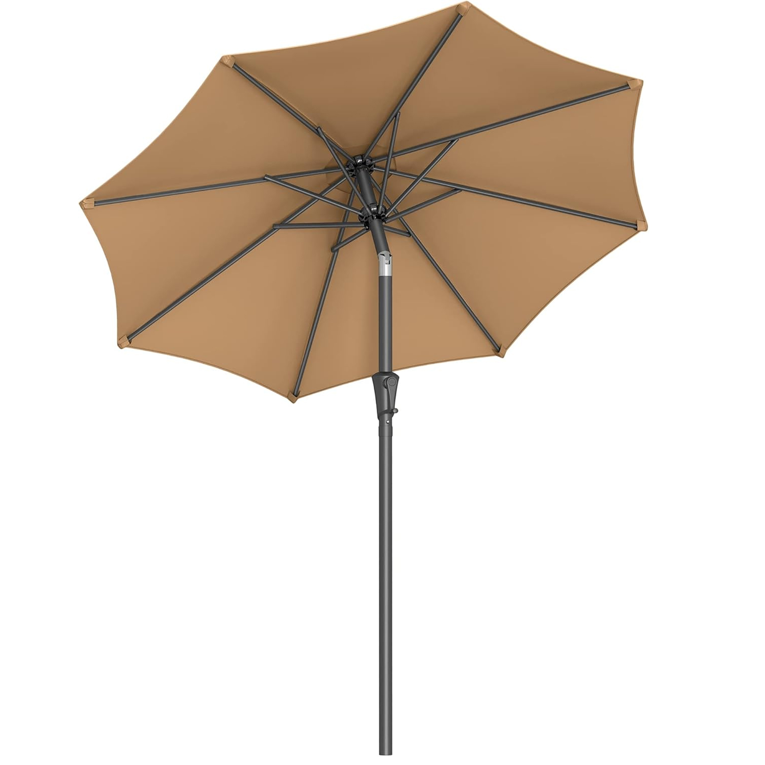 SONGMICS Umbrela de gradina 200 cm, inclinare dubla 30°, poliester UPF 50+, cadru metalic, maro taupe