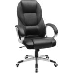 SONGMICS Scaun de birou ergonomic, reglabil pe inaltime, functie balans, tapitat piele sintetica, 54x50x122 cm, nergu