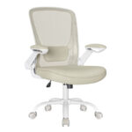 SONGMICS Scaun de birou ergonomic reglabil cu spatar mesh si suport lombar, maxim 120 kg, 64x64x107 cm, bej