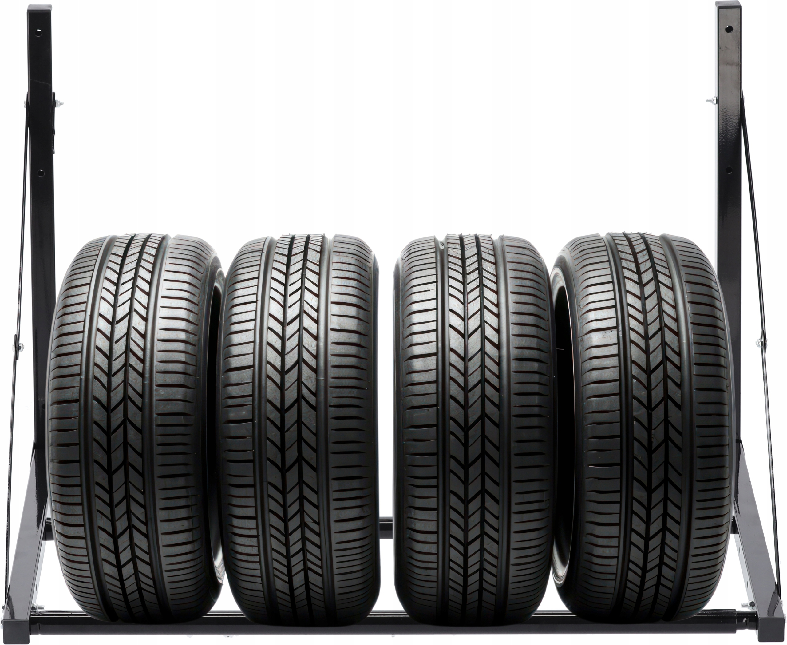 Suport suspendat pentru anvelope reglabil, montaj pe perete cu kit instalare inclus, 120x56x50 cm, negru - imagine 3