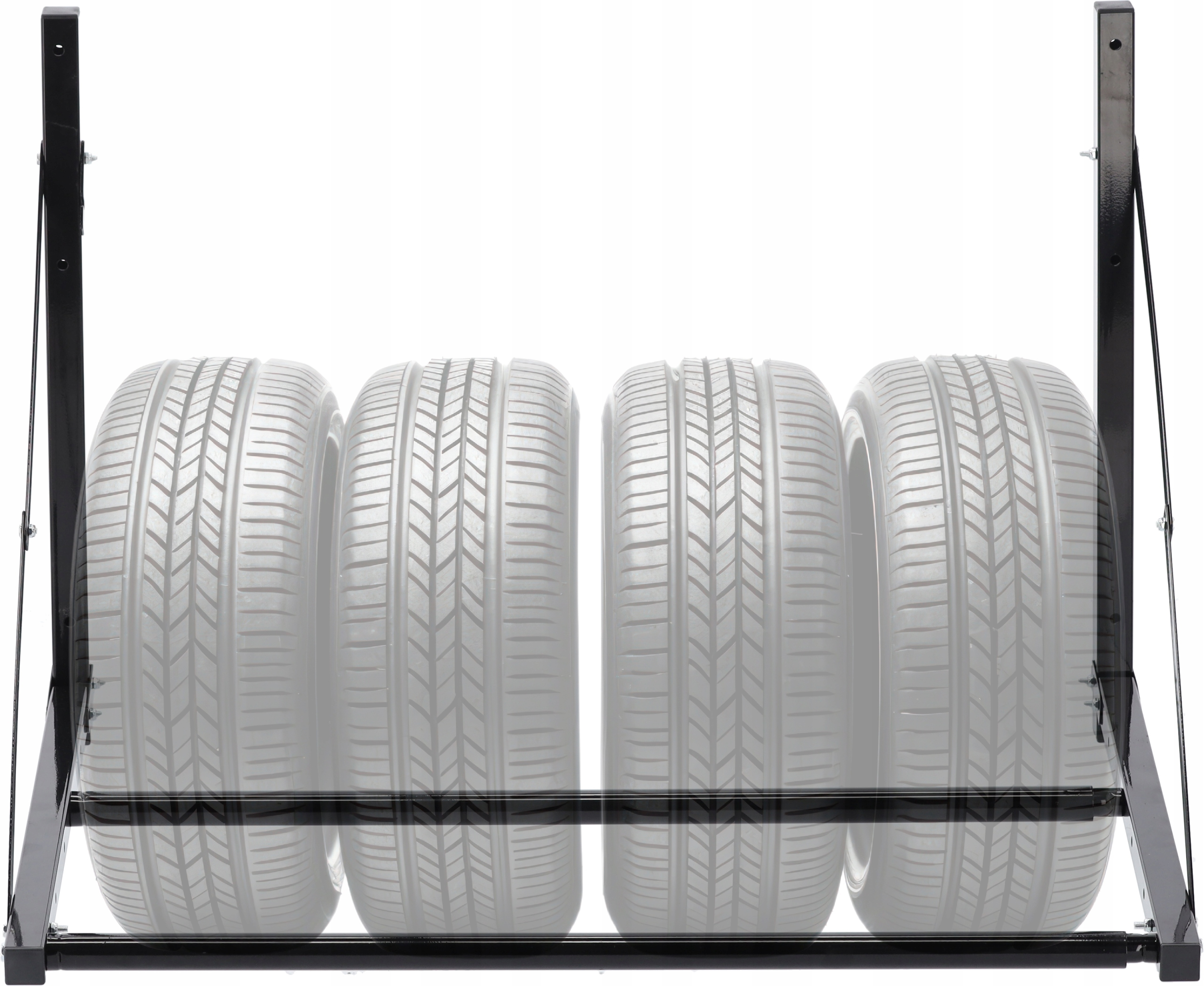 Suport suspendat pentru anvelope reglabil, montaj pe perete cu kit instalare inclus, 120x56x50 cm, negru - imagine 7