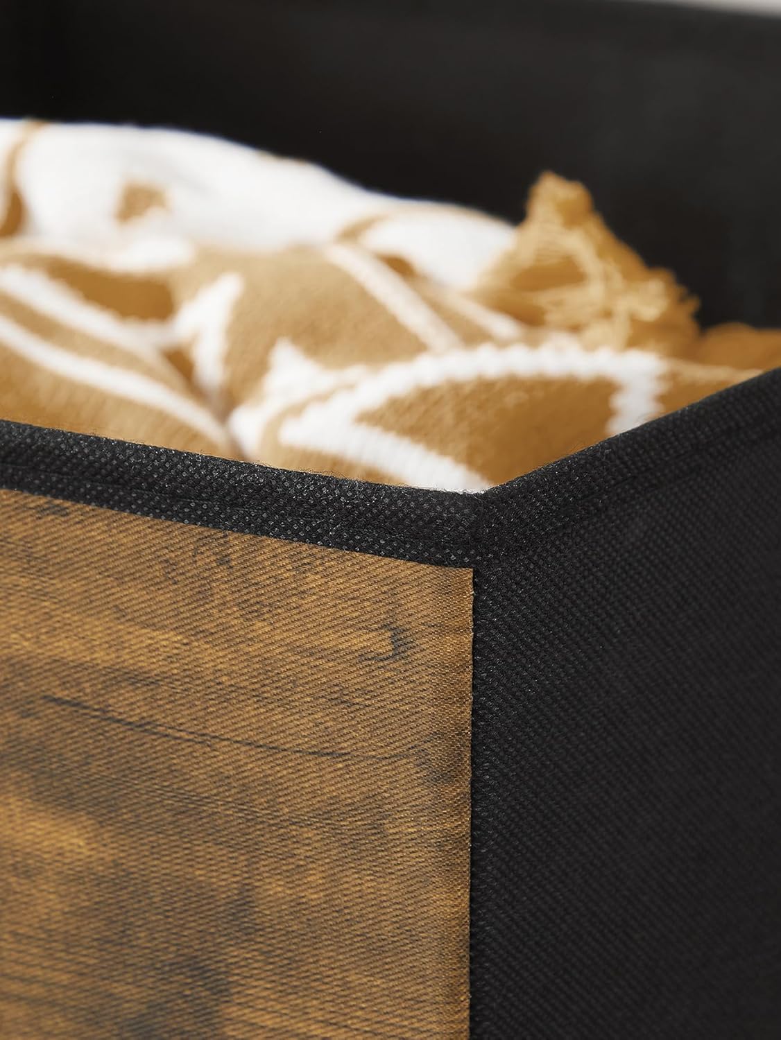 SONGMICS Set 6 cutii de depozitare, pliabile cu maner, material textil si oxford, 30x30x30 cm, maro rustic - imagine 3