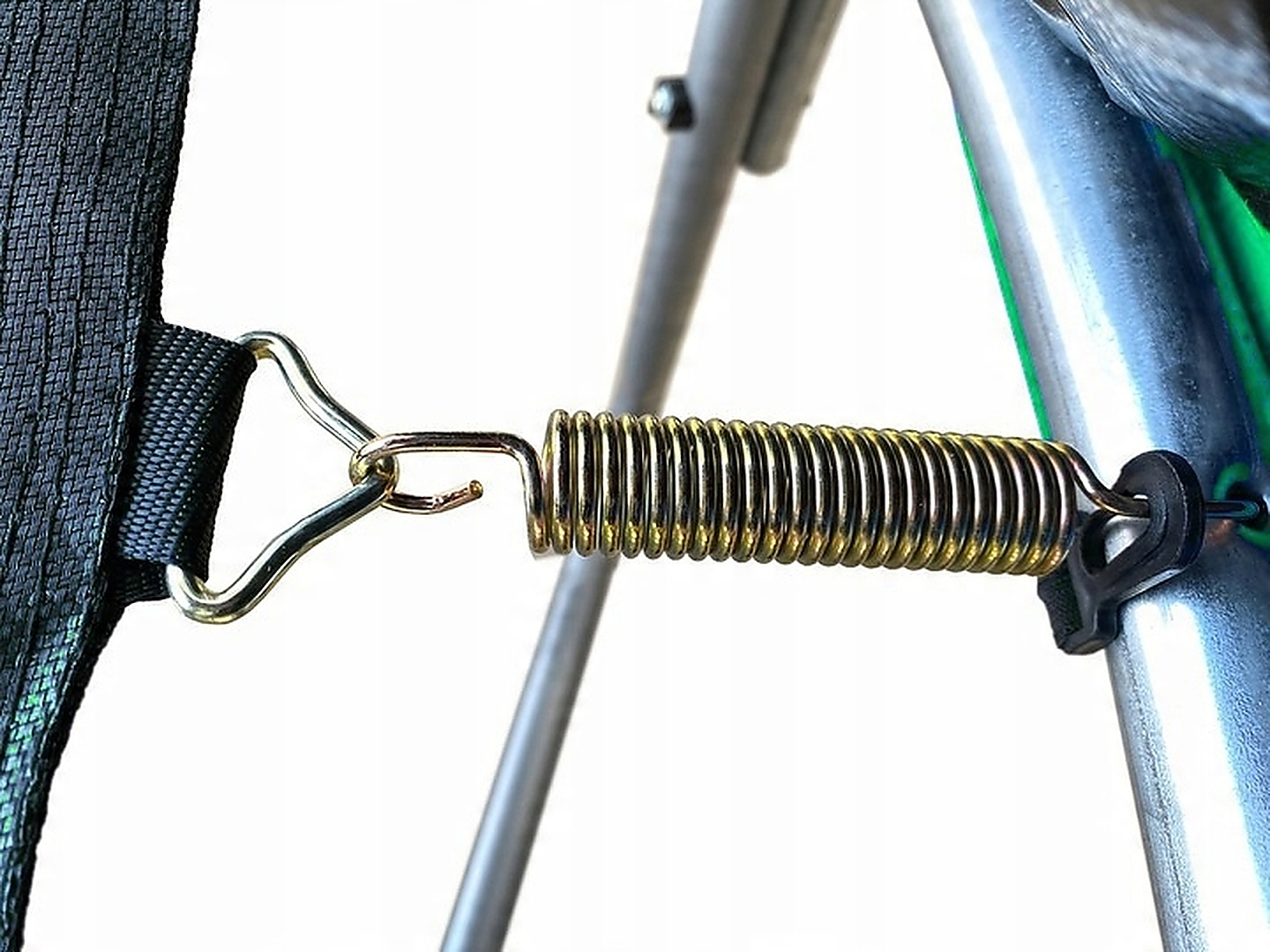 Trambulina gradina 252 cm cu scara si plasa interioara, maxim 100 kg, verde - imagine 2