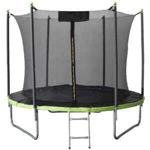 Trambulina gradina 252 cm cu scara si plasa interioara, maxim 100 kg, verde