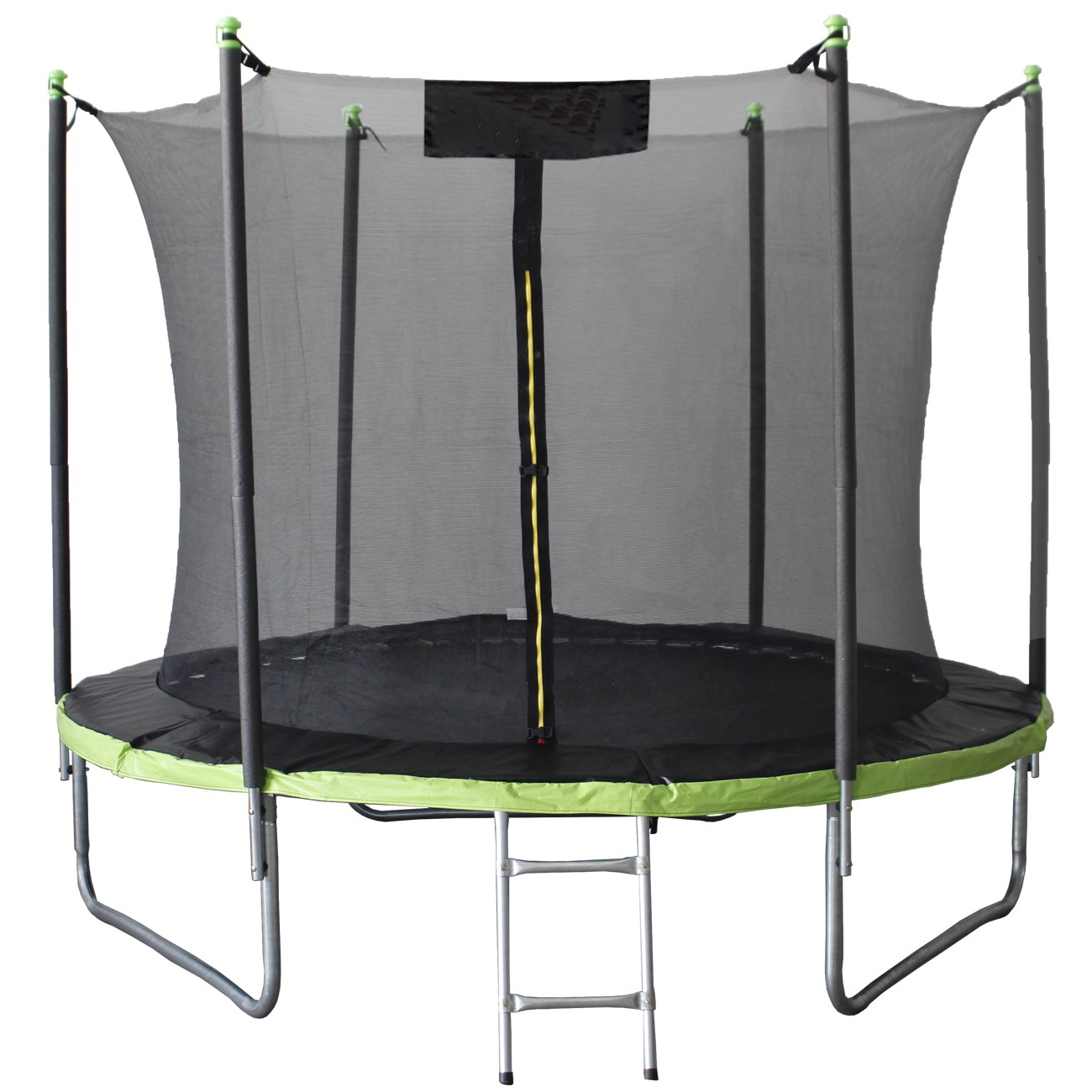 Trambulina gradina 252 cm cu scara si plasa interioara, maxim 100 kg, verde