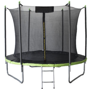 Trambulina gradina 312 cm cu scara si plasa interioara, maxim 150 kg, verde