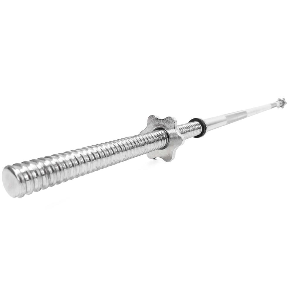 Bara haltera pentru greutati, 180 cm, diametru 28 mm, otel cromat, incarcare maxima 160 kg, argintiu - imagine 9