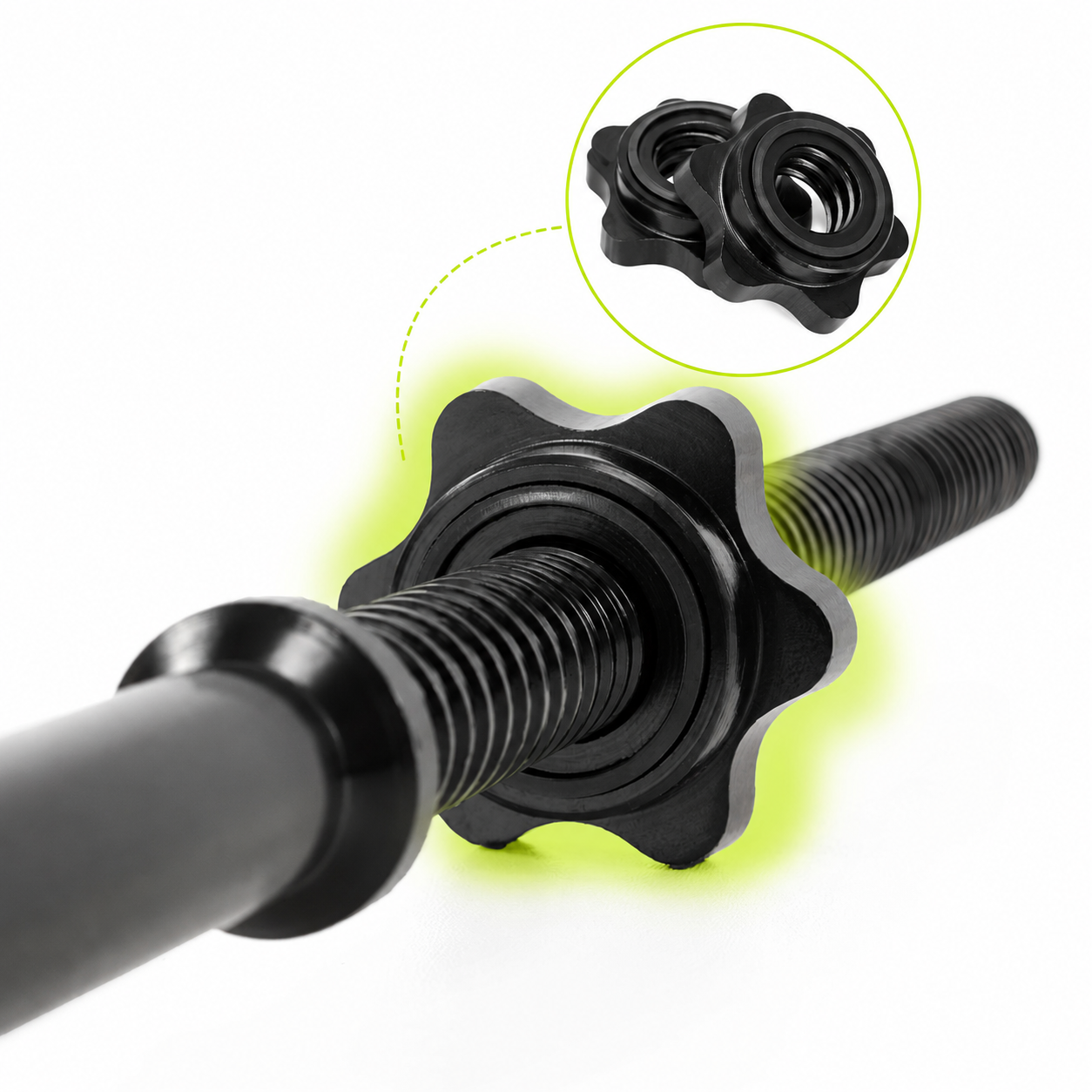 Bara haltera dreapta pentru greutati 180 cm, diametru 25 mm, otel, incarcare maxima 140 kg, negru - imagine 3