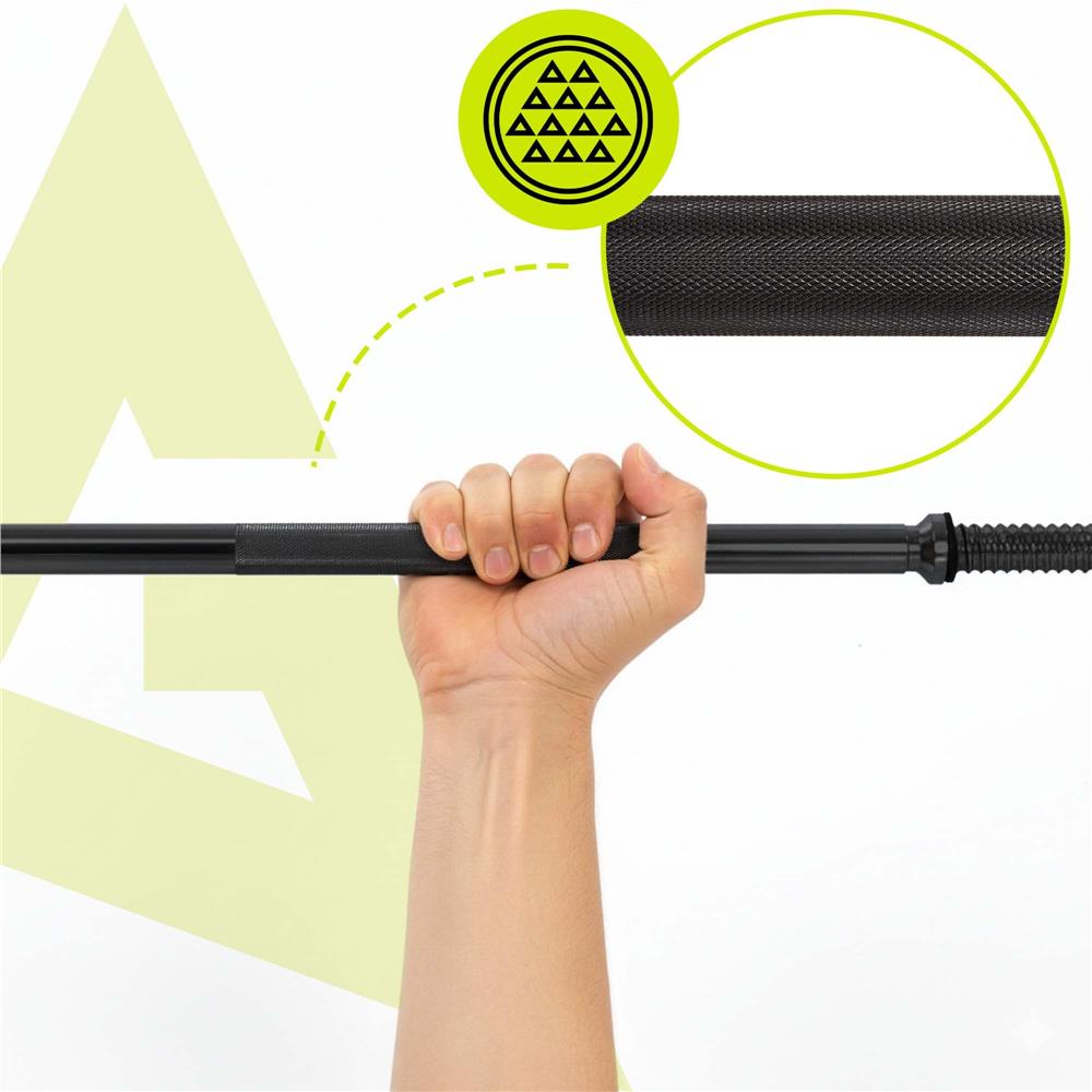 Bara haltera dreapta pentru greutati 180 cm, diametru 25 mm, otel, incarcare maxima 140 kg, negru - imagine 15