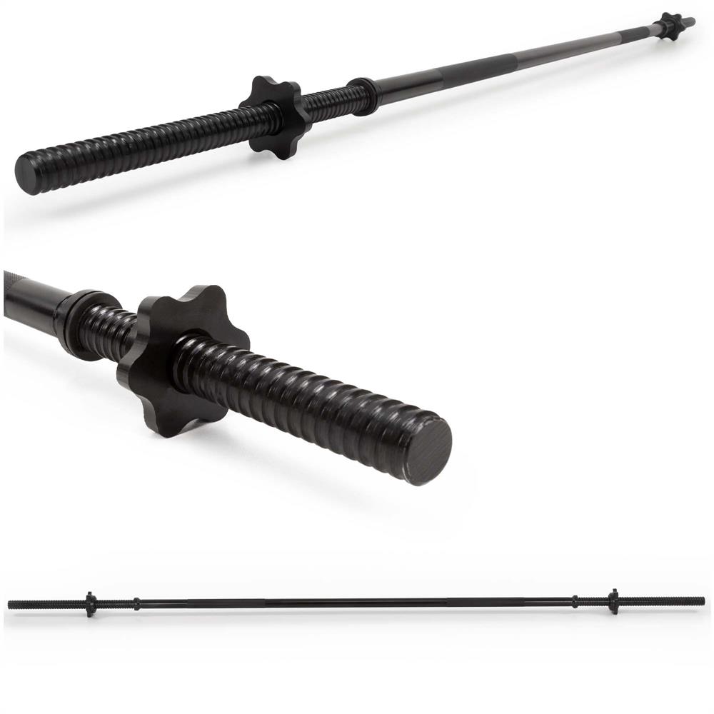 Bara haltera dreapta pentru greutati 180 cm, diametru 25 mm, otel, incarcare maxima 140 kg, negru - imagine 5
