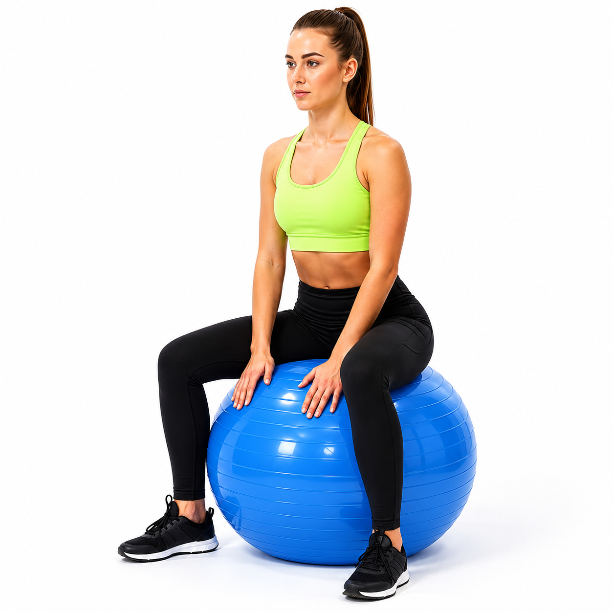 Minge pentru fitness 55 cm, antiderapanta, cu pompa inclusa, maxim 150 kg, albastru - imagine 9