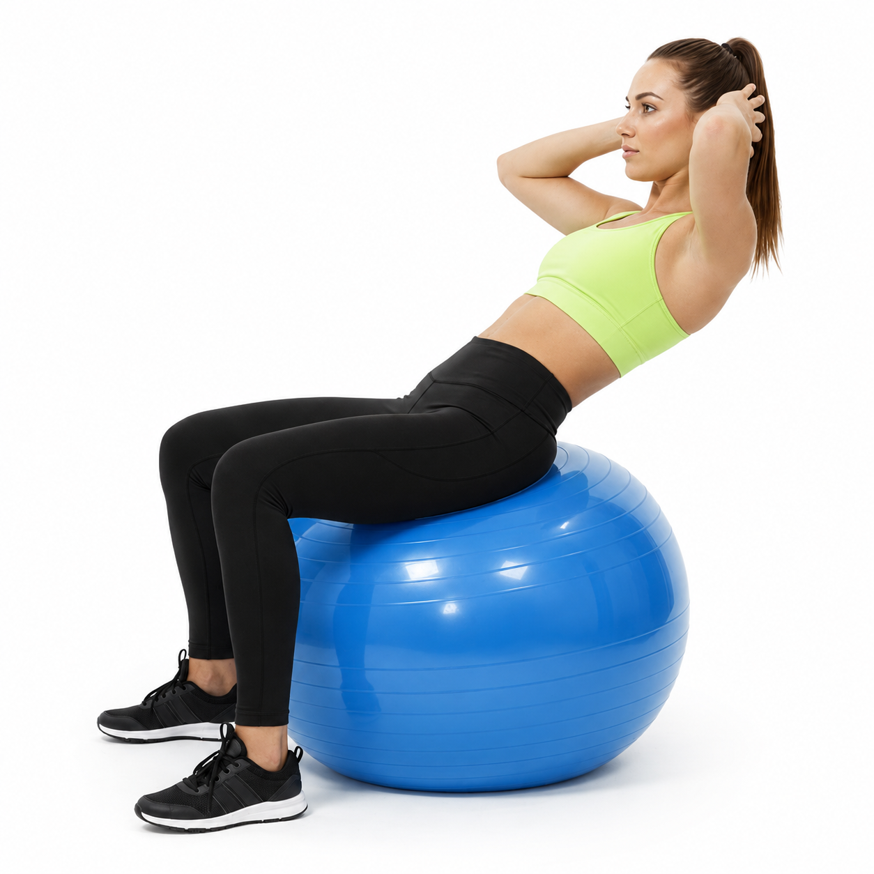 Minge pentru fitness 55 cm, antiderapanta, cu pompa inclusa, maxim 150 kg, albastru - imagine 15