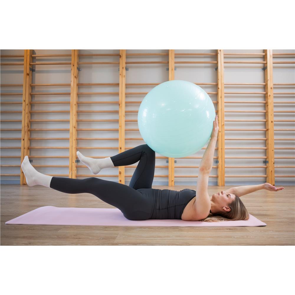 Minge pentru fitness 65 cm, antiderapanta, cu pompa inclusa, maxim 150 kg, verde menta - imagine 20
