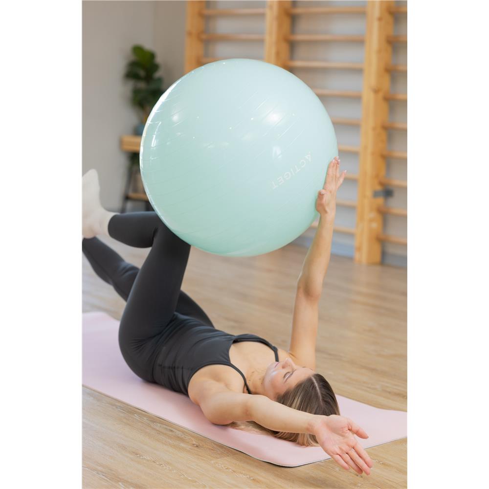Minge pentru fitness 65 cm, antiderapanta, cu pompa inclusa, maxim 150 kg, verde menta - imagine 14