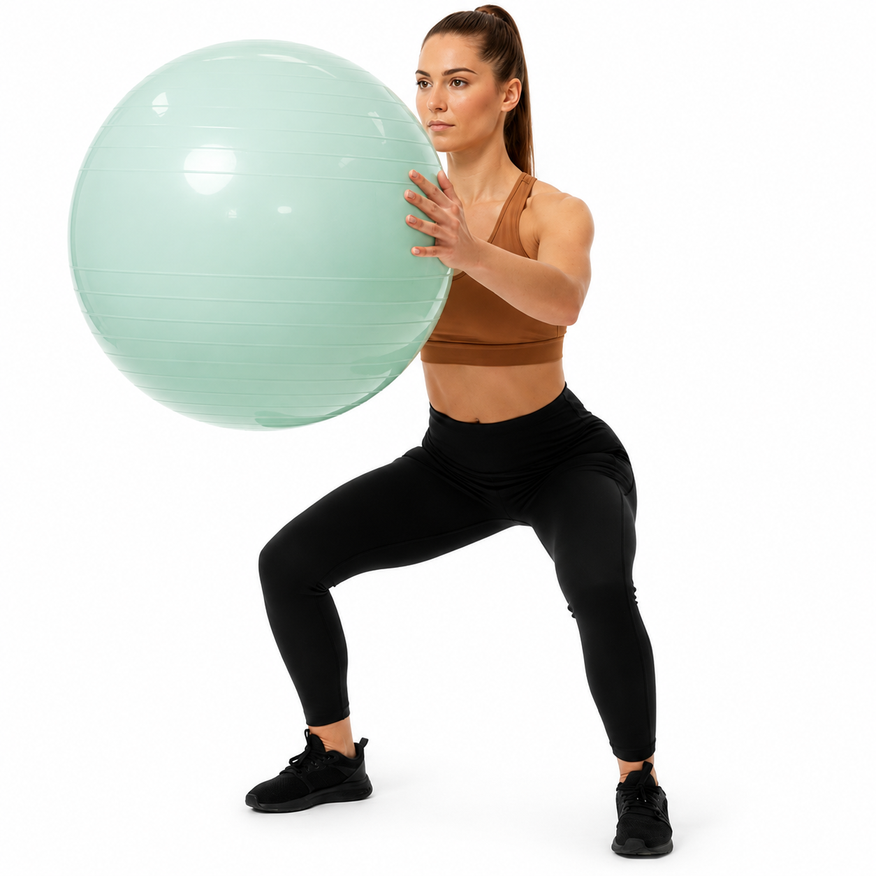 Minge pentru fitness 65 cm, antiderapanta, cu pompa inclusa, maxim 150 kg, verde menta - imagine 15