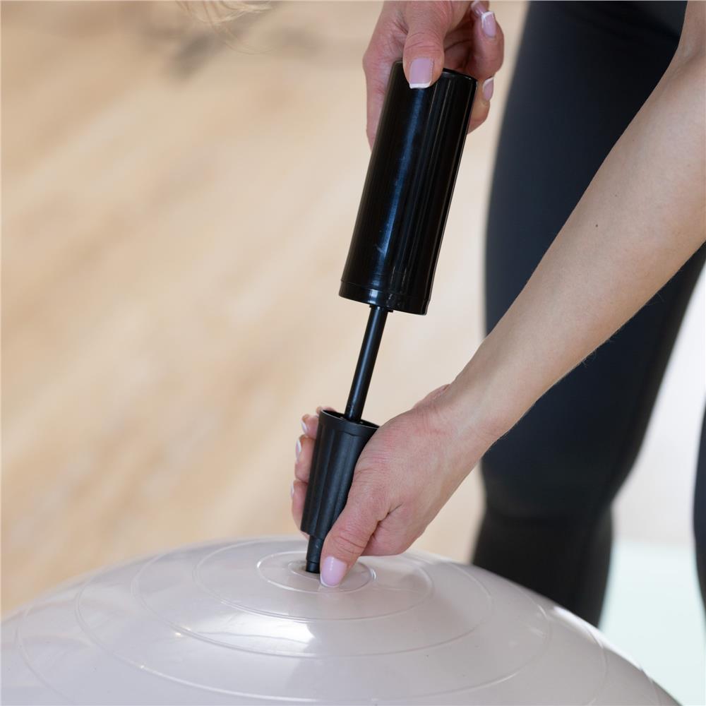Minge pentru fitness 65 cm, antiderapanta, cu pompa inclusa, maxim 150 kg, bej - imagine 9