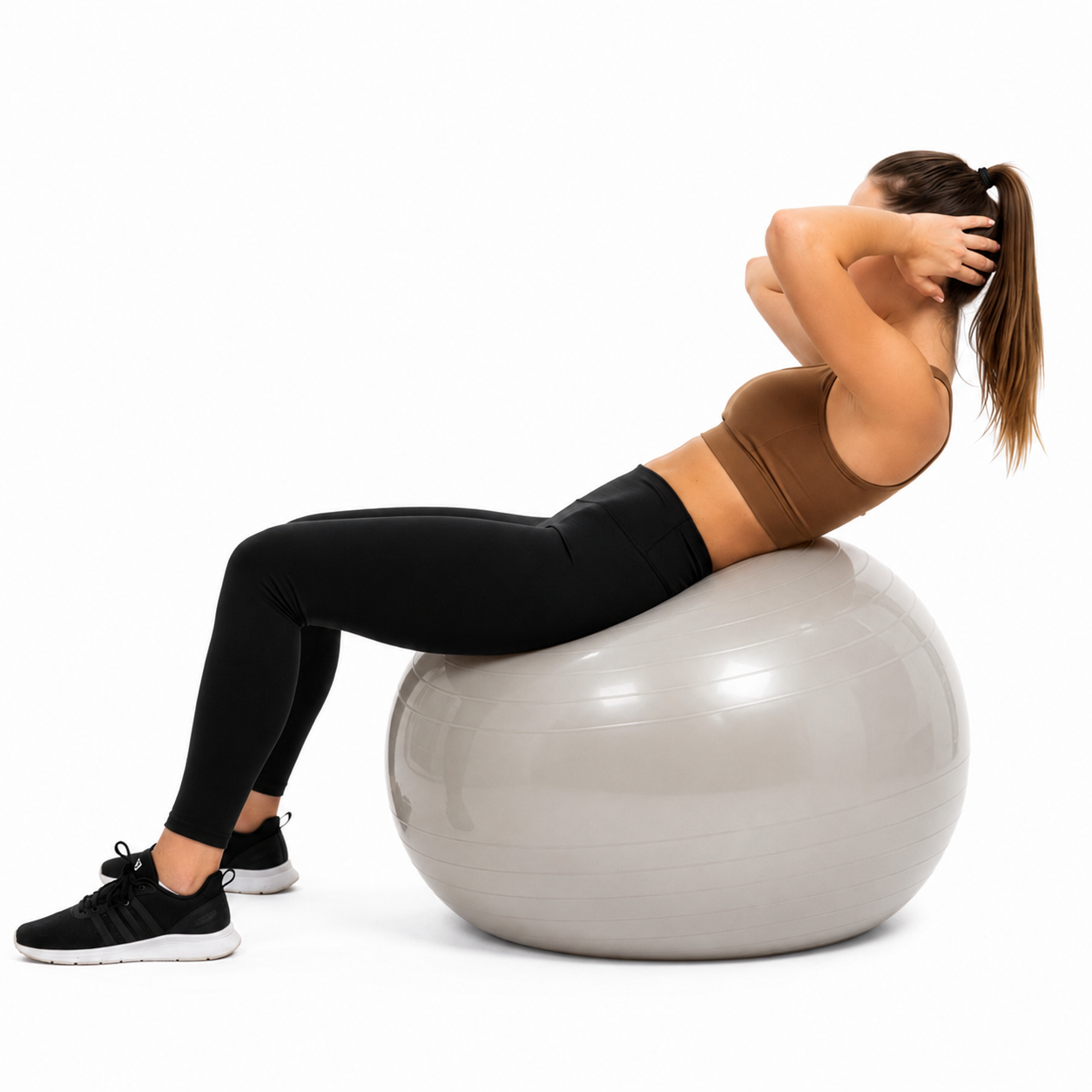 Minge pentru fitness 65 cm, antiderapanta, cu pompa inclusa, maxim 150 kg, bej - imagine 15