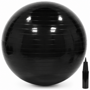 Minge pentru fitness 75 cm, antiderapanta, cu pompa inclusa, maxim 150 kg, negru