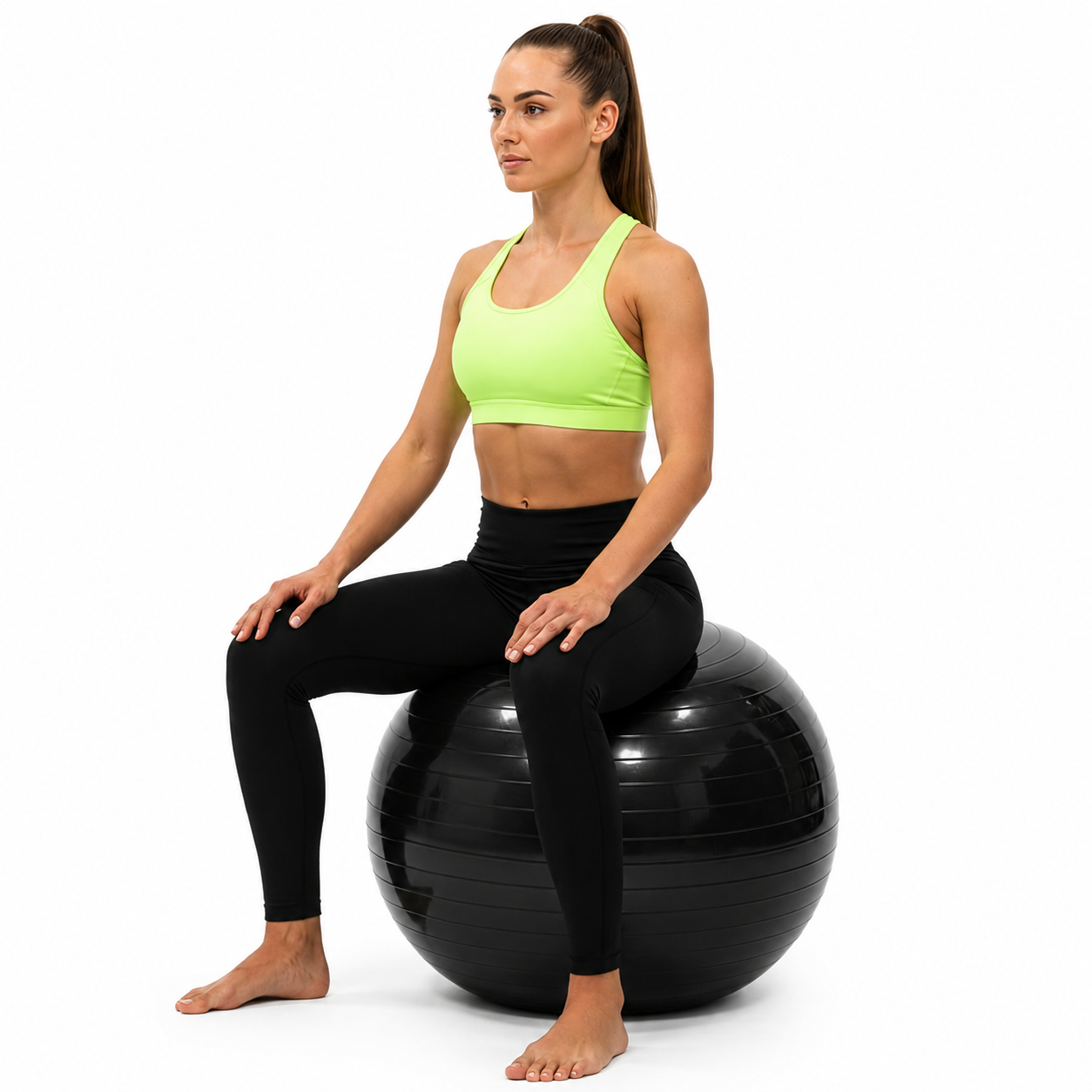 Minge pentru fitness 75 cm, antiderapanta, cu pompa inclusa, maxim 150 kg, negru - imagine 12