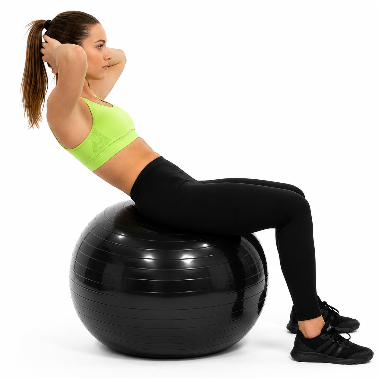 Minge pentru fitness 75 cm, antiderapanta, cu pompa inclusa, maxim 150 kg, negru - imagine 13