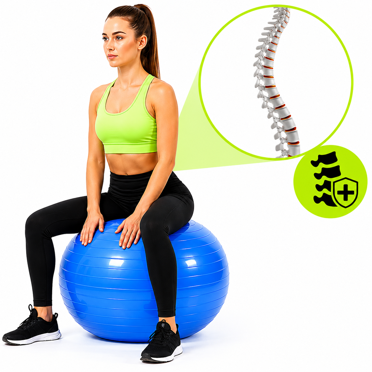 Minge pentru fitness 75 cm, antiderapanta, cu pompa inclusa, maxim 150 kg, albastru - imagine 5
