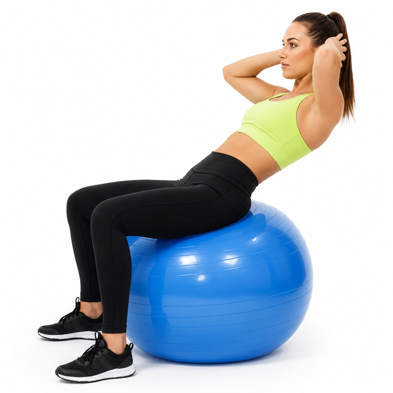 Minge pentru fitness 75 cm, antiderapanta, cu pompa inclusa, maxim 150 kg, albastru - imagine 7