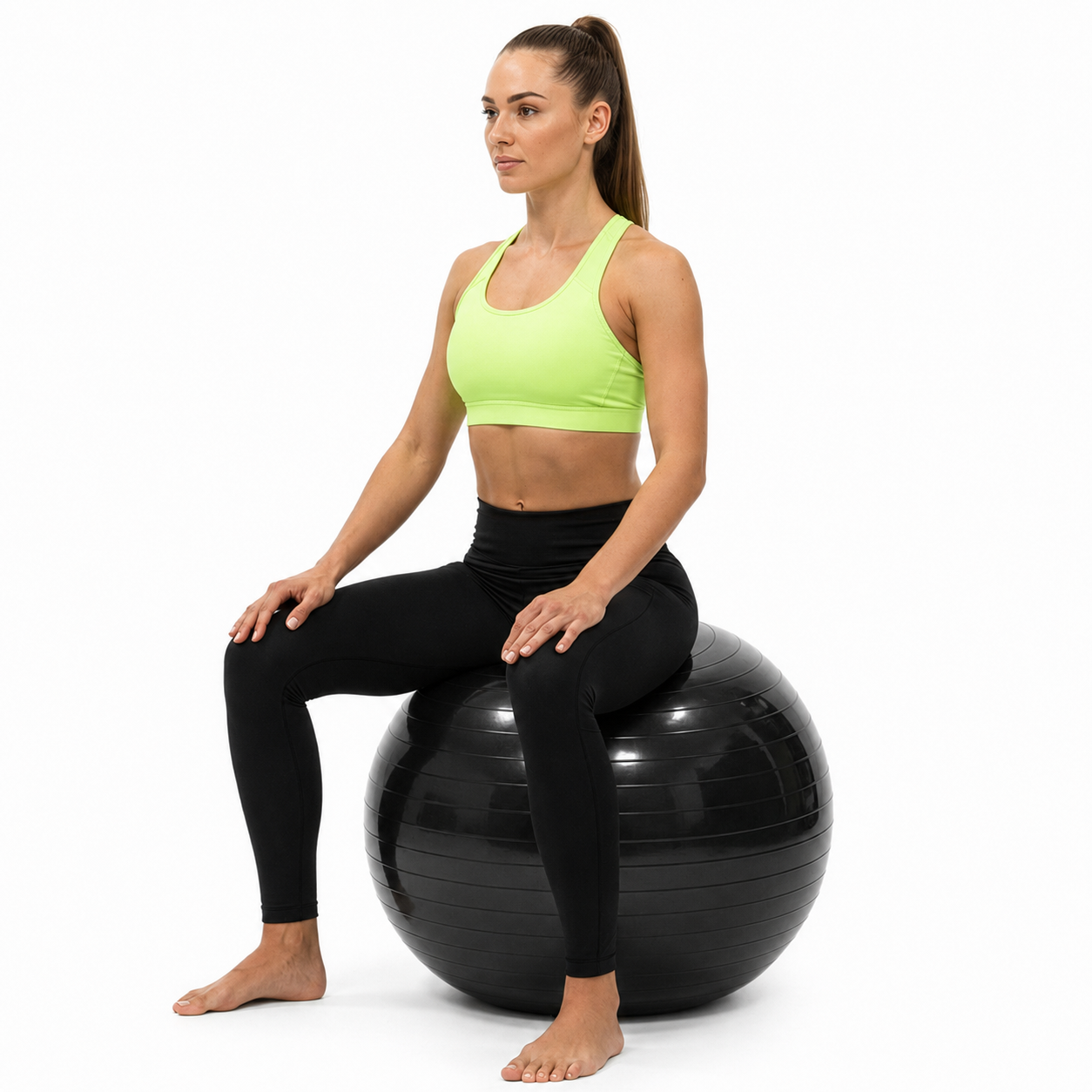Minge pentru fitness 85 cm, antiderapanta, cu pompa inclusa, maxim 150 kg, negru - imagine 4
