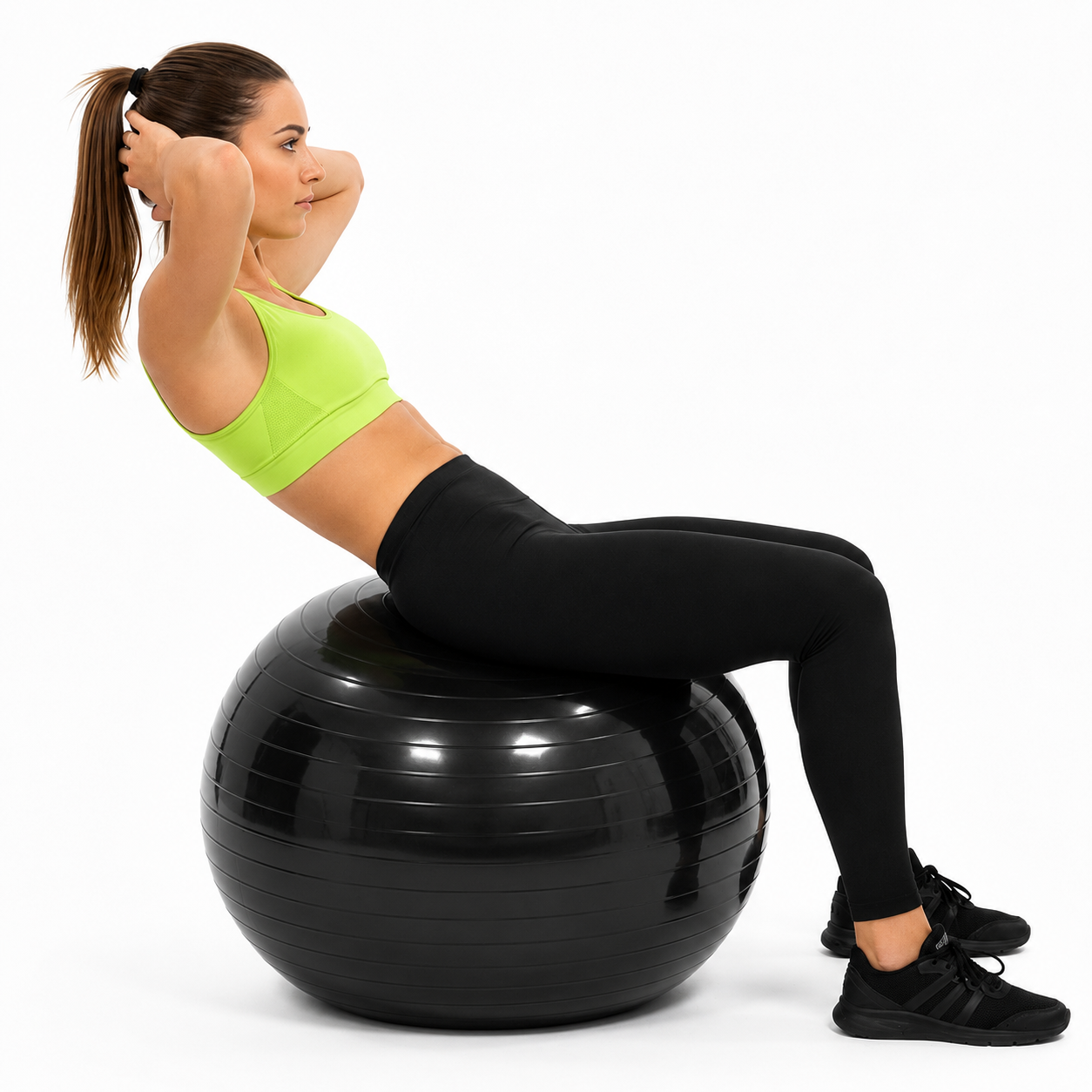 Minge pentru fitness 85 cm, antiderapanta, cu pompa inclusa, maxim 150 kg, negru - imagine 13