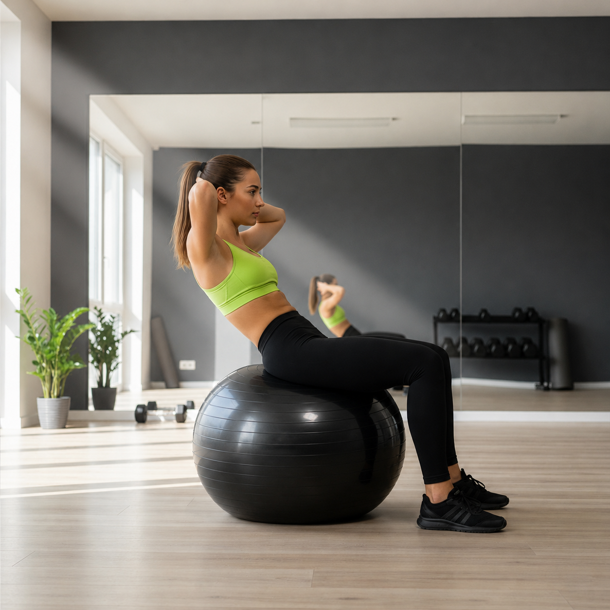 Minge pentru fitness 85 cm, antiderapanta, cu pompa inclusa, maxim 150 kg, negru - imagine 12