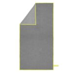 Prosop microfibra pentru plaja sau fitness, 180x100 cm, 200 GSM, uscare rapida, cu husa, gri