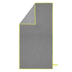 Prosop microfibra pentru plaja sau fitness, 180x100 cm, 200 GSM, uscare rapida, cu husa, gri