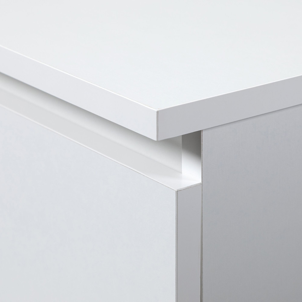 Masa de toaleta si machiaj cu oglinda mare, 2 sertare si dulap, PAL laminat 16 mm, 90x50x142 cm, alba - imagine 3
