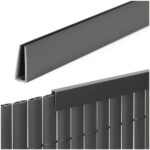 Profil mascare PVC pentru panou de gard, 100 cm, protectie margine, gri
