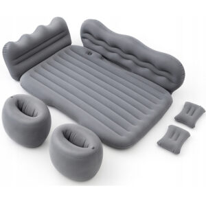 Saltea auto gonflabila pentru bancheta spate cu perne si pompa, 128x76x15 cm, negru