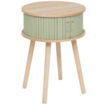 Noptiera rotunda Atmosphera Nysos cu 2 usi glisante si raft interior, 40x54 cm, verde
