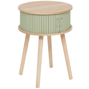 Noptiera rotunda Atmosphera Nysos cu 2 usi glisante si raft interior, 40x54 cm, verde