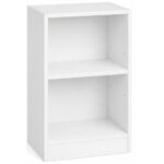 VASAGLE Noptiera cu compartimente deschise si raft reglabil, stil minimalist, MDF si PAL, 40x30x60 cm, alb