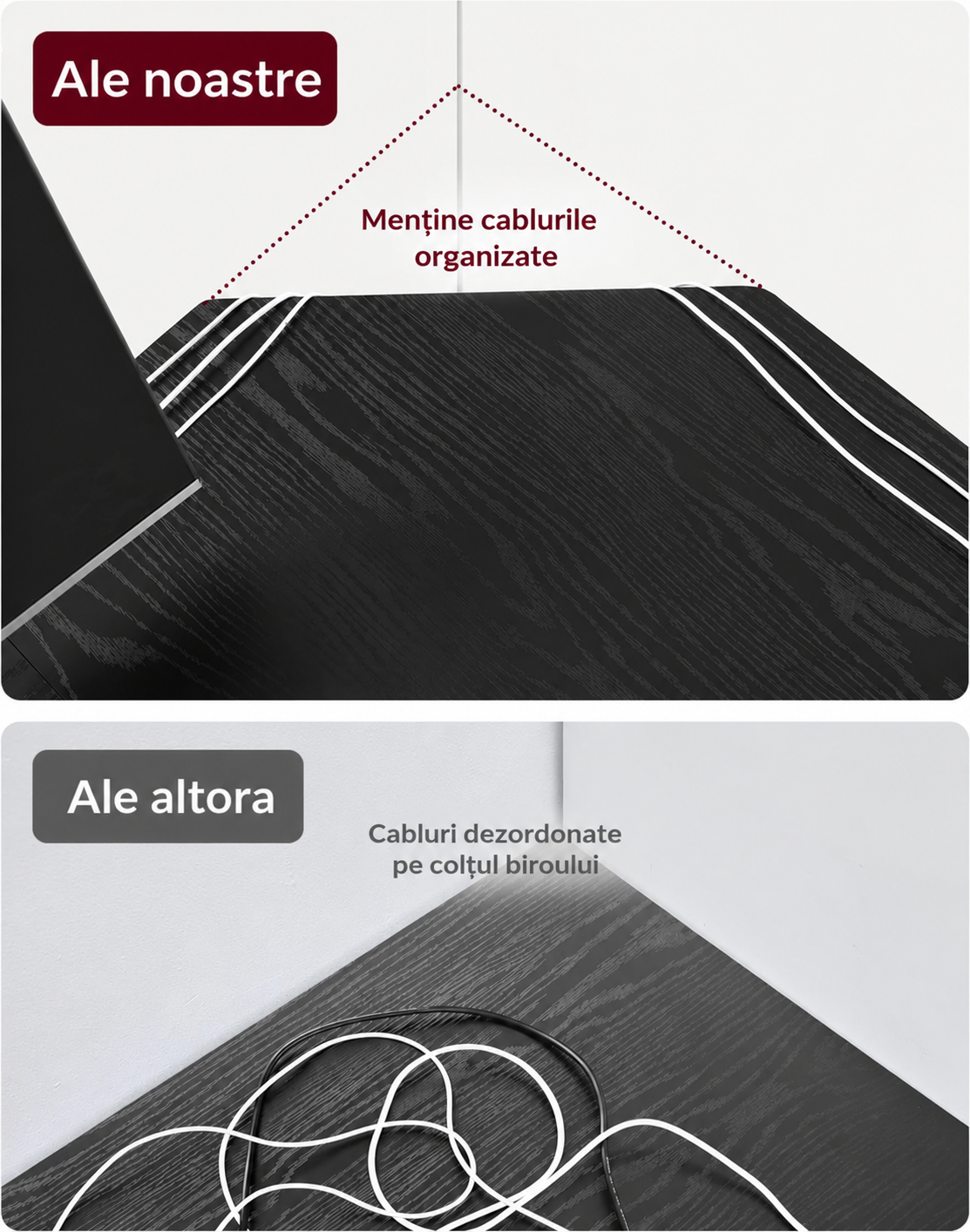 VASAGLE Birou de colt in forma L, cadru metalic, stil industrial, 138x138x76 cm, negru cu aspect lemnos - imagine 8