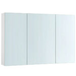 VASAGLE Dulap pentru baie cu oglinda, 3 usi si rafturi reglabile, MDF, 90x15x60 cm, alb
