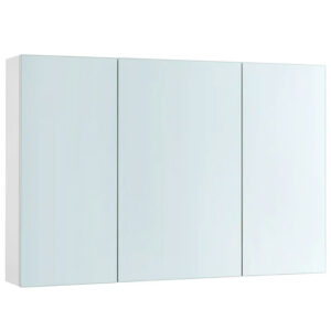 VASAGLE Dulap pentru baie cu oglinda, 3 usi si rafturi reglabile, MDF, 90x15x60 cm, alb